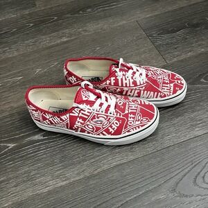 Vans Off The Wall Doheny Shoes Mens 6 Womens 7.5 OTW Repeat Sneakers Red‎ Canvas